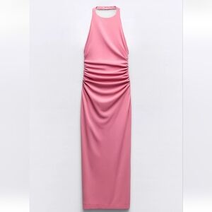 Zara Pink Backless Dress Sz L